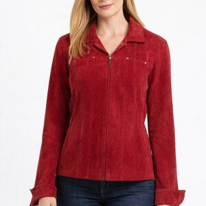 Suede par P.T. Leather jacket red